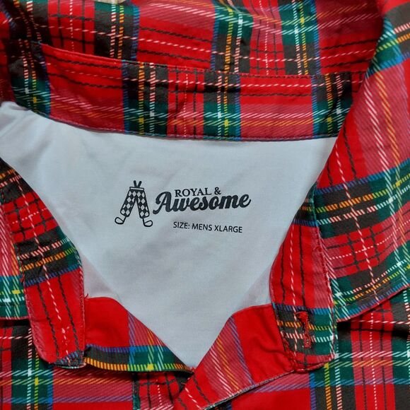 ROYAL  & AWESOME golf Plaid Striped x-Large Polo Shirt Great Shirt! - Picture 2 of 5